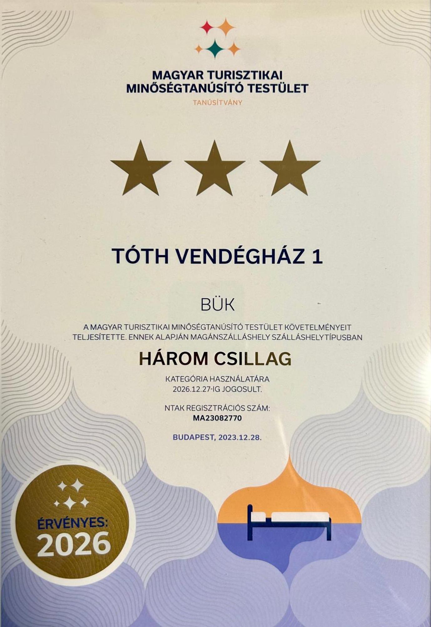 Toth Vendeghaz Hotel Buk Bagian luar foto